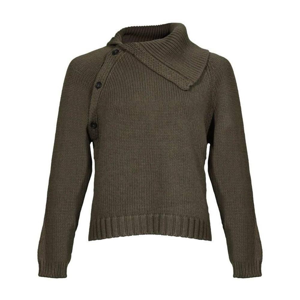 Repeat Womens Green Knit Cotton Flap Collar Button Sweater Size L NWOT $149